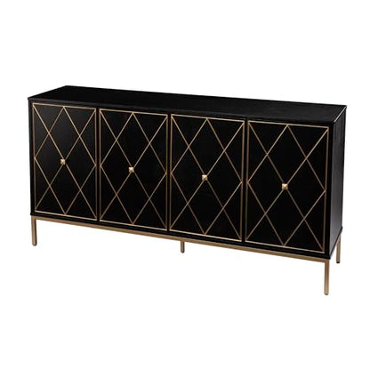 Marradi Sideboard Cabinet with Storage - Transitional Design, Black Iron and Wood - Ideal for Entryway, Living Room (DN1111930)
