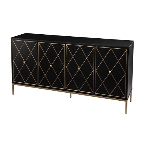 Marradi Sideboard Cabinet with Storage - Transitional Design, Black Iron and Wood - Ideal for Entryway, Living Room (DN1111930)