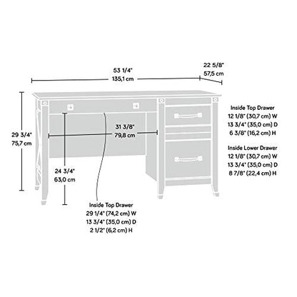Carson Forge Vintage Rustic Computer Desk for Home Office with Drawers, in Washington Cherry; L: 53.19" x W: 22.64" x H: 29.80"