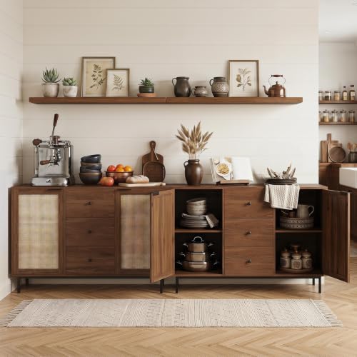 47.5" Sideboard Buffet Cabinet with Storage, Wooden Credenza, Brown, view 5
