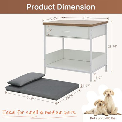 Multi-Functional Dog Bed End Table with Storage Drawer, view 3