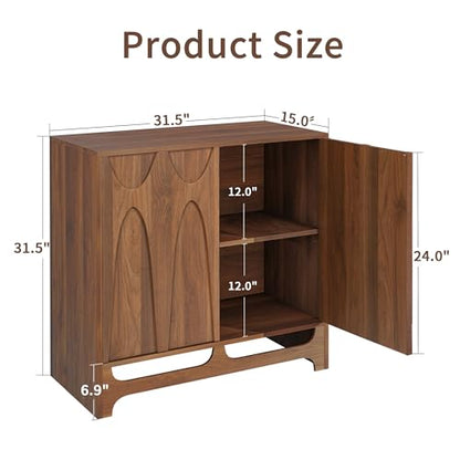 63" W Walnut Sideboard Buffet Cabinet with Storage Set of 2, view 3