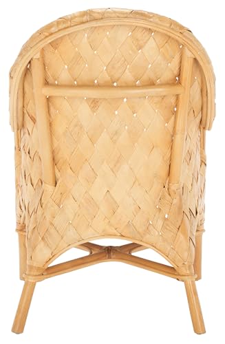 Home Collection Chorus Tropical Natural Honey Rattan Woven Dining Chair with Cushion (Fully Assembled)