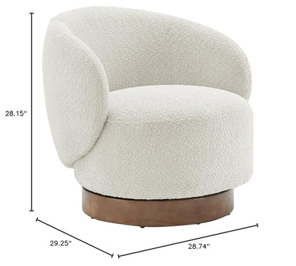 Swivel Accent Chair Modern Round Barrel Armchair Upholstered Performance Fabric for Livingroom Bedroom Reading Waiting Room