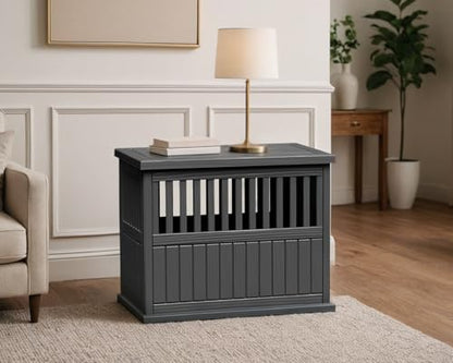 30 INCH Small Dog Crate Furniture Lockable Dog Kennel Indoor Dog Cage Plastic, view 3