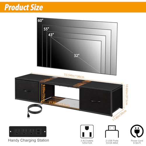 Floating TV Stand with Power Outlet, view 3