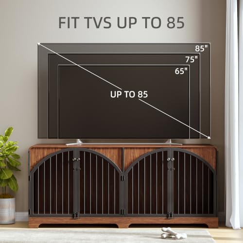 78" Farmhouse Dog Crate Furniture for 2 Large Dogs, view 7