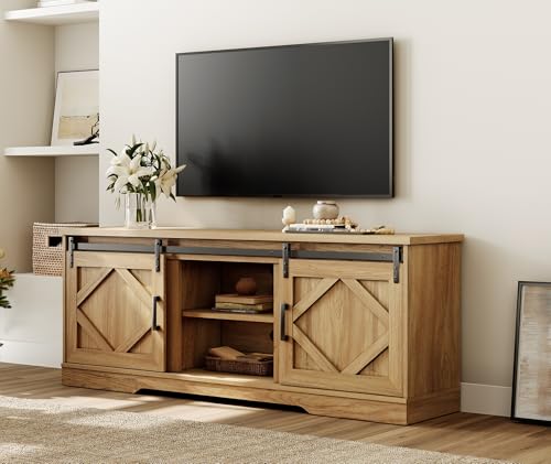 Modern Farmhouse TV Stand for up to 75 inch TV, 25.6"H, view 4