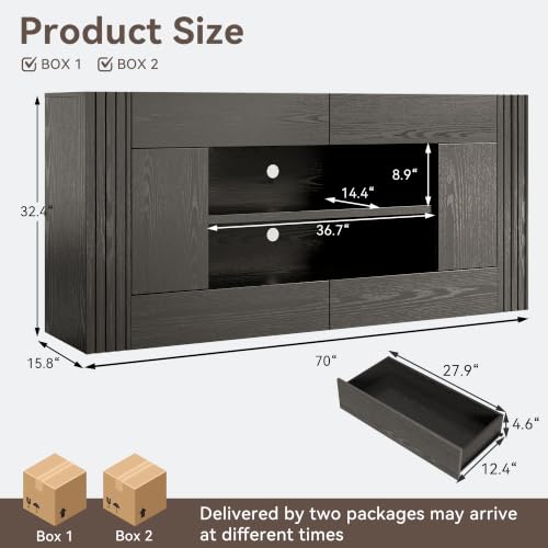 Modern 70" TV Stand for TVs up to 80", view 3