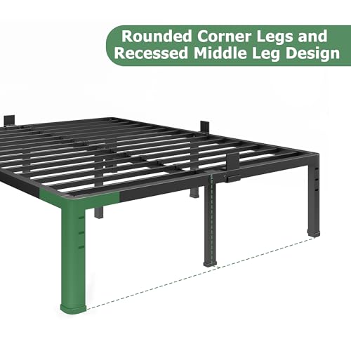 18 Inch King Size Metal Platform Bed Frame with Round Corner Legs, view 6