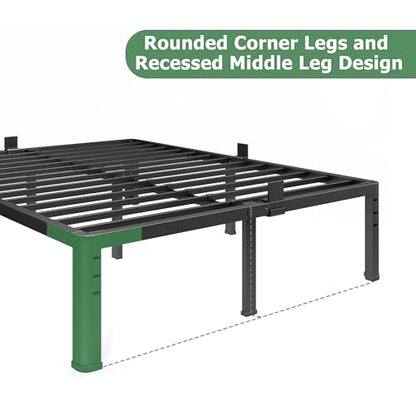 18 Inch King Size Metal Platform Bed Frame with Round Corner Legs, view 6