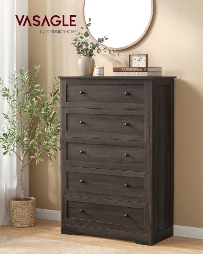 5-Drawer Dresser, Chest of Drawers, 31.5 x 15.7 x 47.4 in, view 5