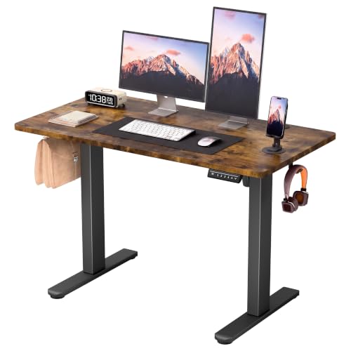 45 Inches Electric Standing Desk, Home Office Desk with Phone Holder, view 2