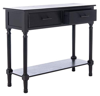 SAFAVIEH Home Collection Ryder Black 2-Drawer Bottom Shelf Console Table CNS5719B
