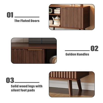 55 inch Fluted TV Stand with Storage, view 5