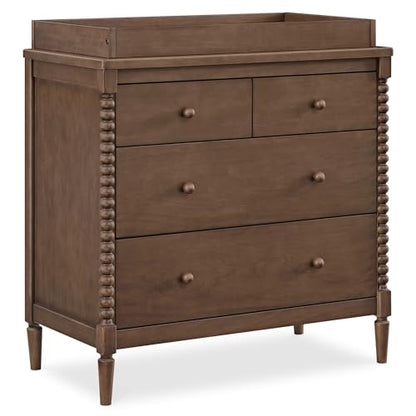 Saint 4 Drawer Dresser with Changing Top and Interlocking Drawers, Teak Brown, view 2