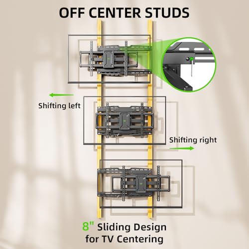 Sliding Full Motion TV Wall Mount for 42-97" TVs up to 150lbs, view 3