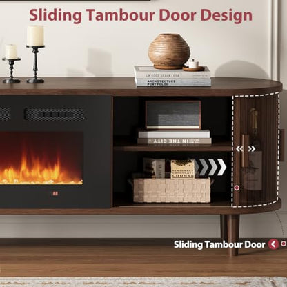 80″ Fluted Fireplace TV Stand, view 7