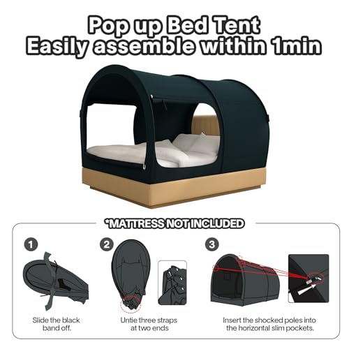 ® Canopy Bed Dream Privacy Space Full Sleeping Tents Indoor Pop Up Portable, view 7