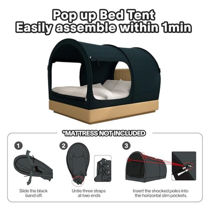 ® Canopy Bed Dream Privacy Space Full Sleeping Tents Indoor Pop Up Portable, view 7