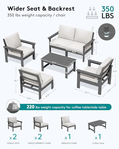 HDPE Outdoor Patio Furniture Set with Coffee Table