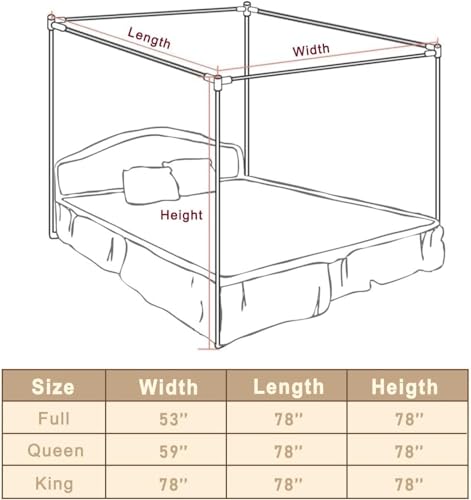 Stainless Steel Canopy Bed Frame Queen Size, view 3