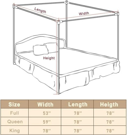 Stainless Steel Canopy Bed Frame Queen Size, view 3