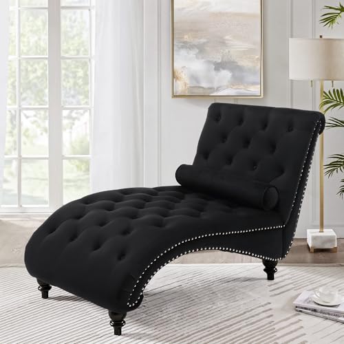Velvet Chaise Lounge Chair Indoor, view 4