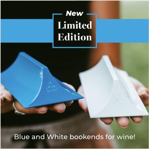 | A Table Top Wine Rack That’s just like bookends for wine for up to 9 bottles. (Tuscan Blue)