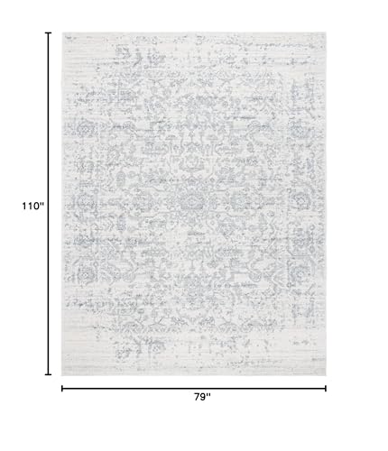 SAFAVIEH Madison Area Rug 6'7"x9'2", Silver & Ivory MAD603G, view 4