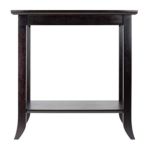 Genoa 25.04 x 23.94 x 16.3-Inch Composite Wood End Table with Glass Top, view 4