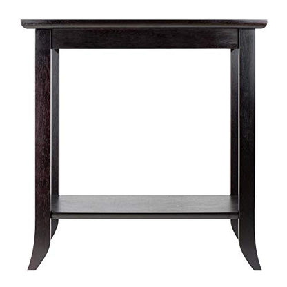 Genoa 25.04 x 23.94 x 16.3-Inch Composite Wood End Table with Glass Top, view 4