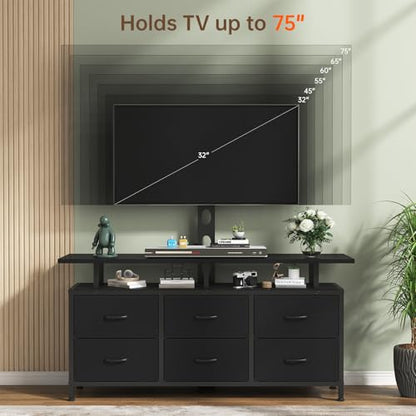 Black TV Stand with Mount for 32/45/55/60/65/75 inch TVs, view 4