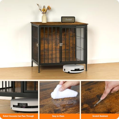 37.5" Heavy Duty Dog Crate Furniture, Dog Kennel Furniture Indoor, view 7