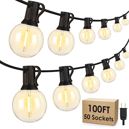 100Ft LED Outdoor String Lights, Dimmable Patio Lights, view 2