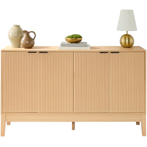 55" Modern 4-Door Sideboard Storage Cabinet, Buffet, Media Cabinet, Cupboard, view 2