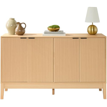 55" Modern 4-Door Sideboard Storage Cabinet, Buffet, Media Cabinet, Cupboard, view 2