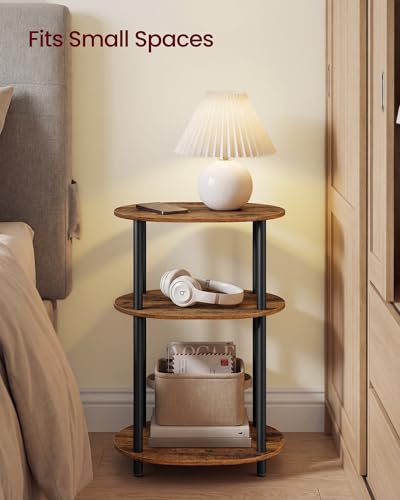 Side Table, Small End Table, Tall Nightstand, Steel Frame, view 6