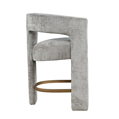 Jofran Gwen Gray Upholstered Counter Stool with Arms – Versatile Barstools – Stylish Seating for Kitchen Dining Room or Home Bar, Natural, Modern Counter Stools,Set of 4