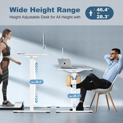 40 Inch Electric Standing Desk, Memory Adjustable Home Office Desk, view 6