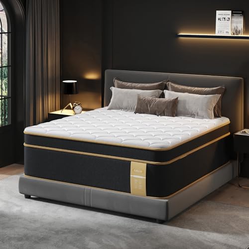King Size Mattress [New Version], 12 Inch Gel Memory Foam Hybrid Mattress King Bed in a Box, Pressure & Pain Relief, Individual Pocket Spring, Edge Support, Medium Firm, CertiPUR-US