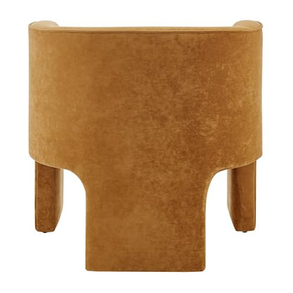 NPD Furniture Matteo Accent Armchair, Glam Modern Upholstered Lounge Chair with Arms for Living Rooms - Dainty Caramel Velvet