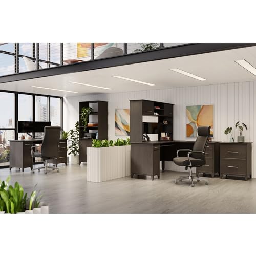 ® Koru 60" W Hutch for L-Shaped or Straight Computer Desks, Espresso Oak, view 6