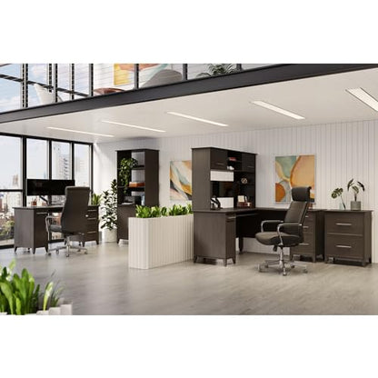 ® Koru 60" W Hutch for L-Shaped or Straight Computer Desks, Espresso Oak, view 6