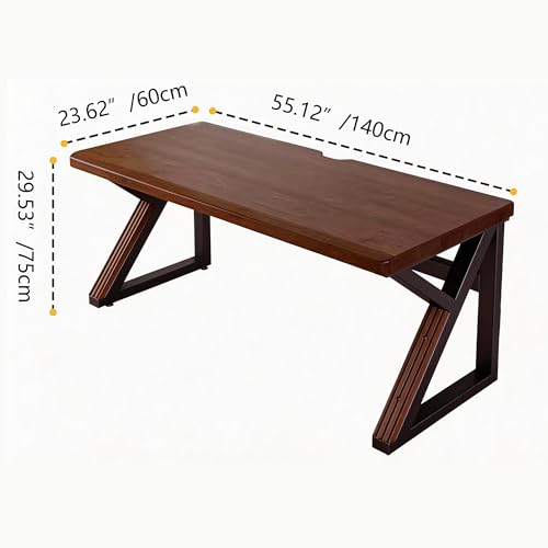 Mid-Century Modern Wood Office Desk with Thick Desktop, view 3