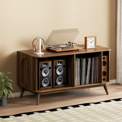 Modern Record Player Stand Vinyl Record Storage Up to 150 Records, view 5