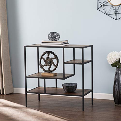 Mathry Reclaimed Wood Shelf - Natural - Reclaimed Wood & Iron Metal - Rustic Design - Ideal for Home Offices, Living Rooms, Dens, 31.5" W x 15.75" D x 31.5" H (HZ1058238)