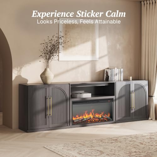 Jagger 105" TV Stand with 36" Electric Fireplace - Ebony, view 5