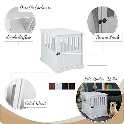 Wooden Pet Crate, End Table, Medium, New Black, view 4