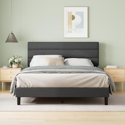 Piper Upholstered Platform Bed with Paneled Headboard, Queen, view 2